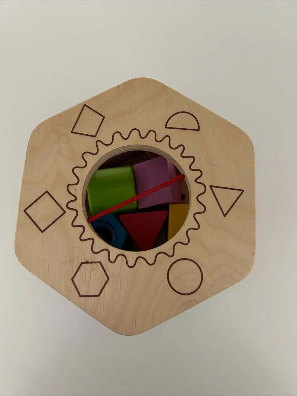 Hape Wooden Shape Sorter Toy - Rainbow Colors